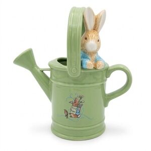 VTG 1999 Beatrix Potter Peter Rabbit Ceramic Watering Can Planter Vase Teleflora